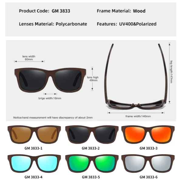 Sunglasses - Handmade Natural Bamboo Wooden - Image 4