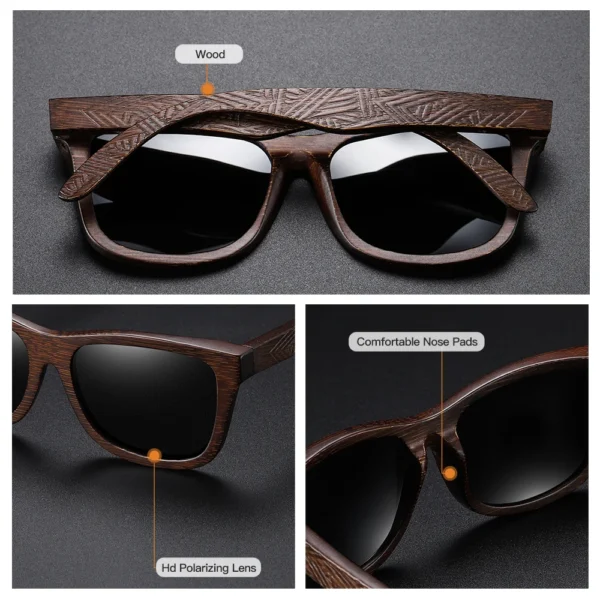 Sunglasses - Handmade Natural Bamboo Wooden - Image 2
