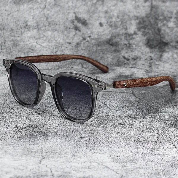 Sunglasses - Classic Sun Glasses Men Wooden Frame - Image 4