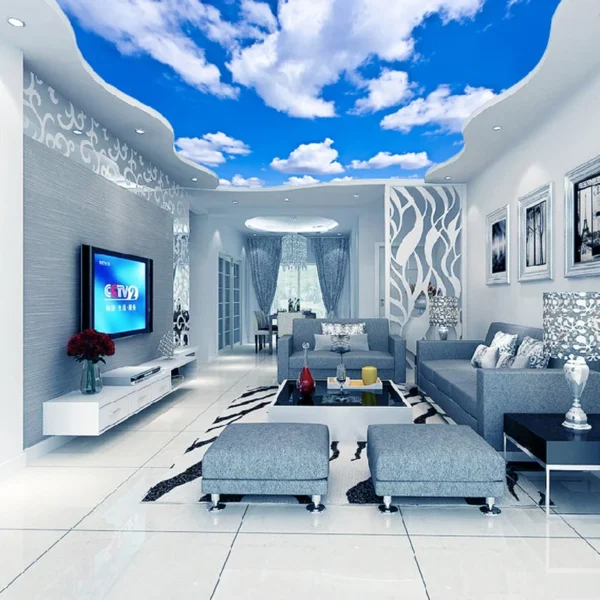 Ceiling Mural Wallpaper 3D Blue Sky - Image 2