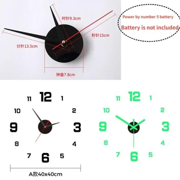 3D Luminous Wall Clock - Image 2