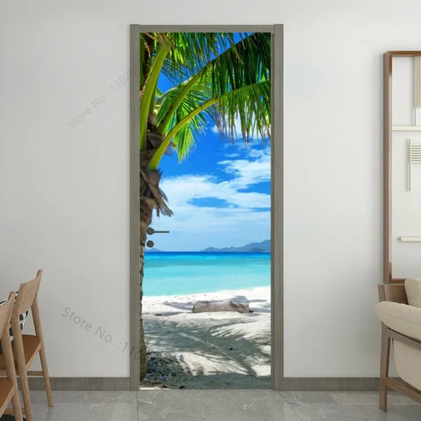Removable Vinyl Decal Landscape Door Wallpaper - Image 3
