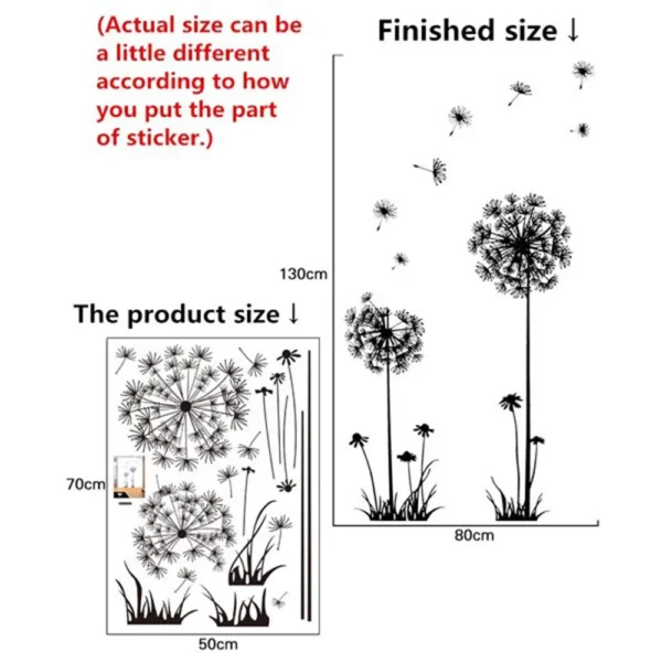 Black Dandelion Wall Sticker - Image 5