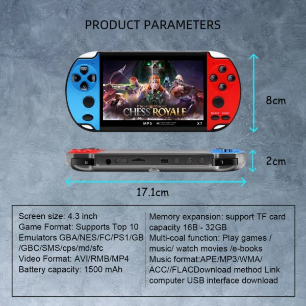 GAMINJA X7 4.3inch Handheld Game Console - Image 5