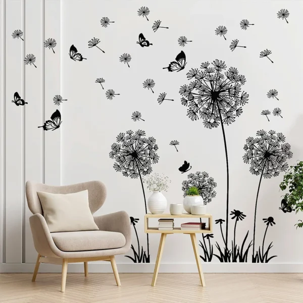Black Dandelion Wall Sticker - Image 4