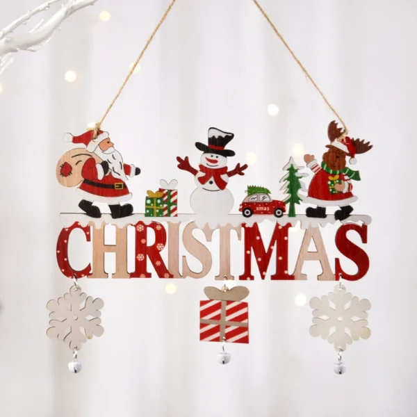 Gnome Santa Claus Wooden Hanging Ornament - Image 3