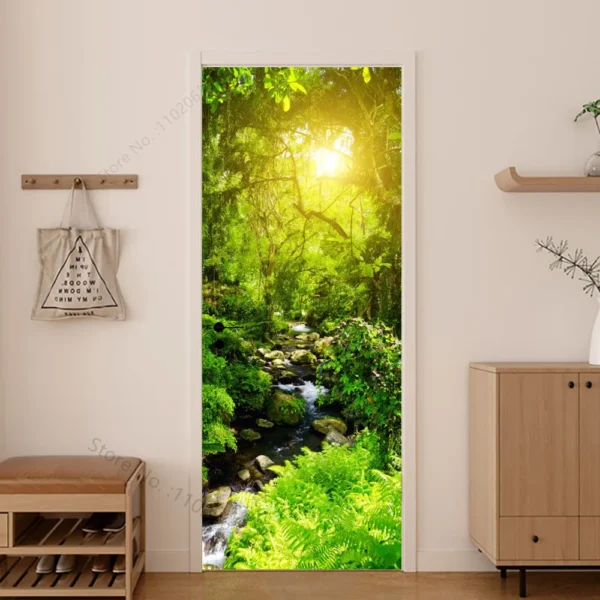 Removable Vinyl Decal Landscape Door Wallpaper - Image 5