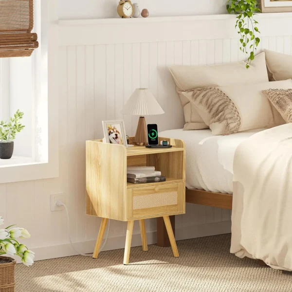 Nightstands Set Rattan Decor - Image 2