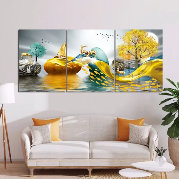 5D Diamond Mosaic Abstract Painting 3pcs/set - Image 2