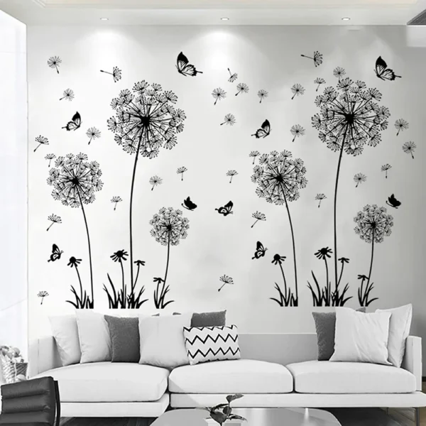 Black Dandelion Wall Sticker - Image 2