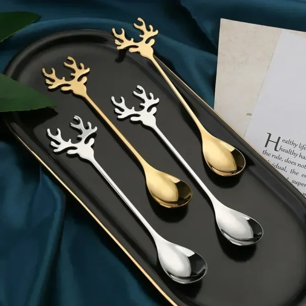 4pcs Christmas Stainless Coffee - Image 5