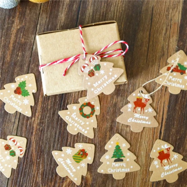 48pcs Merry Christmas Kraft Paper Tags - Image 5