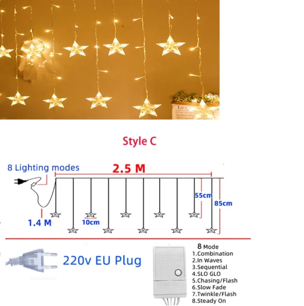 Christmas Decoration Festoon Curtain - Image 6