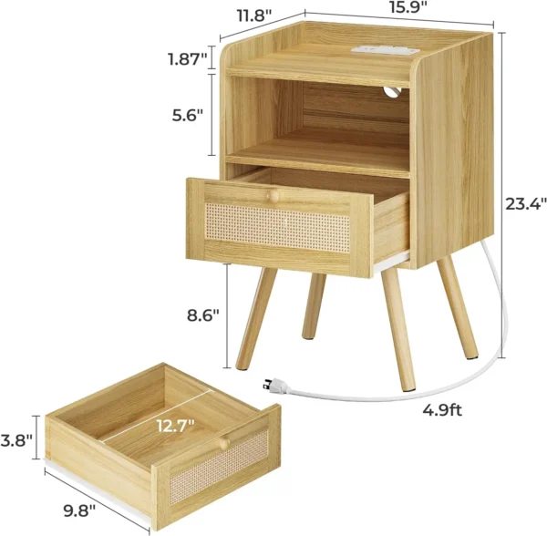 Nightstands Set Rattan Decor - Image 3