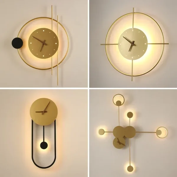 Modern LED Clock Wall Lamp