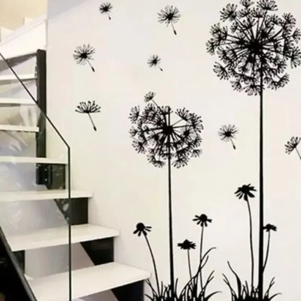 Black Dandelion Wall Sticker