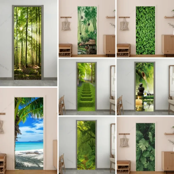 Removable Vinyl Decal Landscape Door Wallpaper