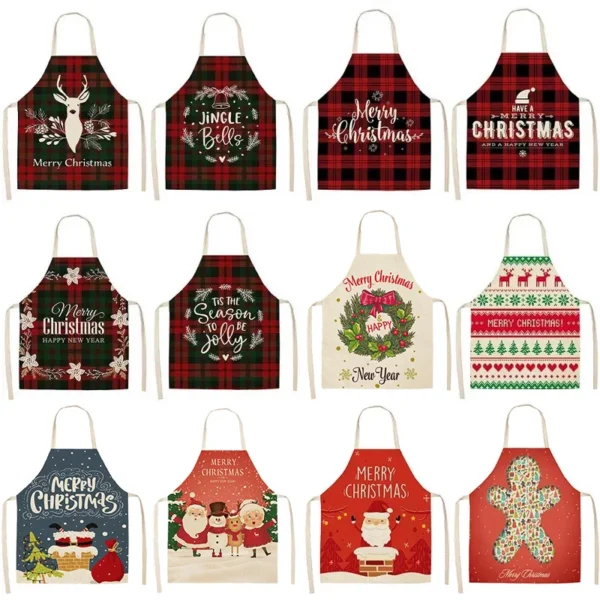 Linen Merry Christmas Apron - Image 2