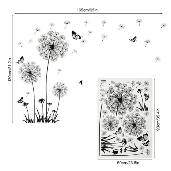 Black Dandelion Wall Sticker - Image 6