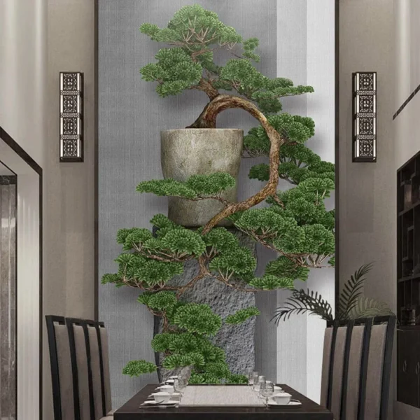 3D Green Pine Tree Wall Decorative Painting - Image 3