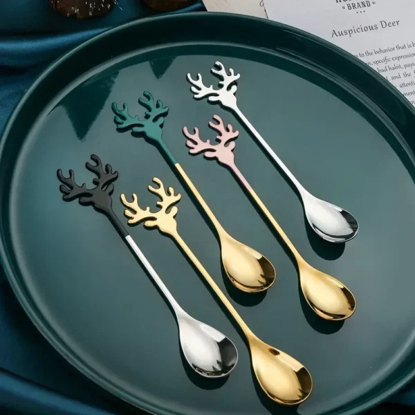 4pcs Christmas Stainless Coffee - Image 2