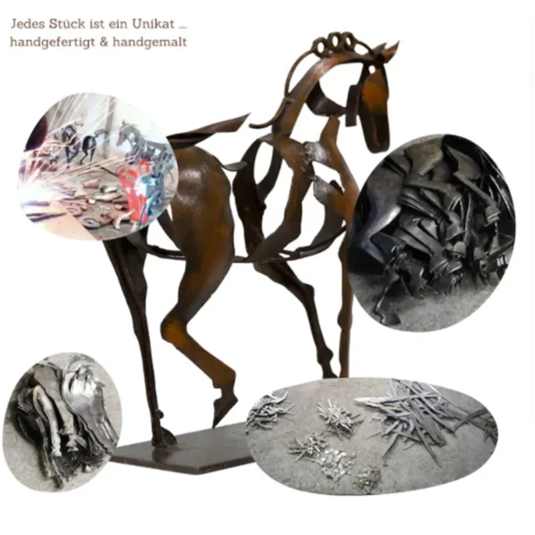 Metal Three Adonis Sculpture Horse - Image 5