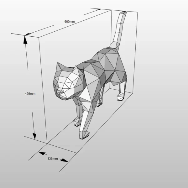 60cm Cat Paper Model 3D Paper craft - Image 4