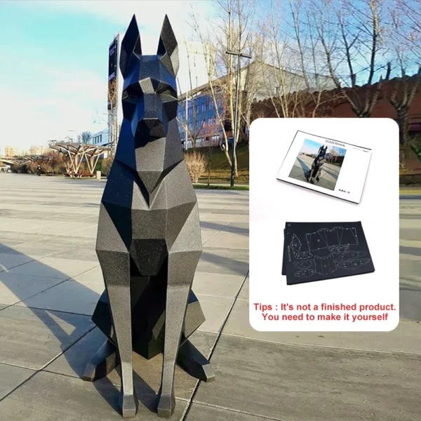 Doberman 3D Animal Sculpture Paper - Image 6