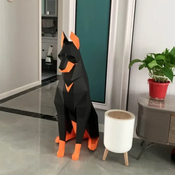 Doberman 3D Animal Sculpture Paper - Image 3