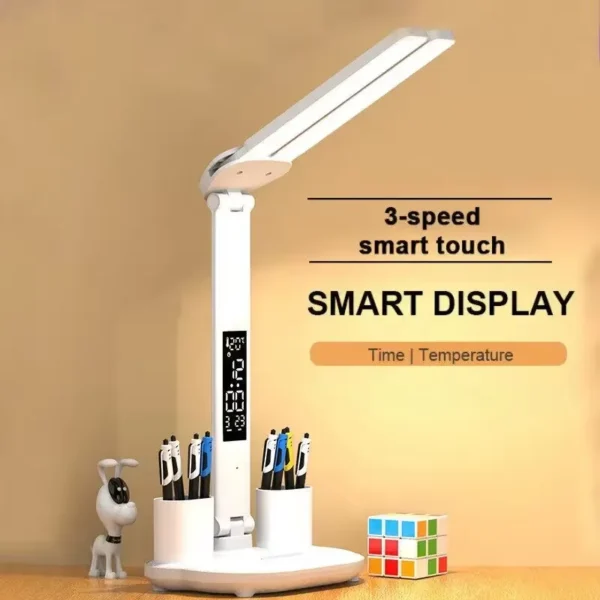 180 Rechargeable LED Clock Desk Lamp