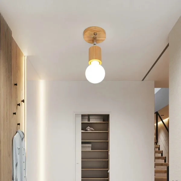 Modern Wooden Ceiling Light - Image 4