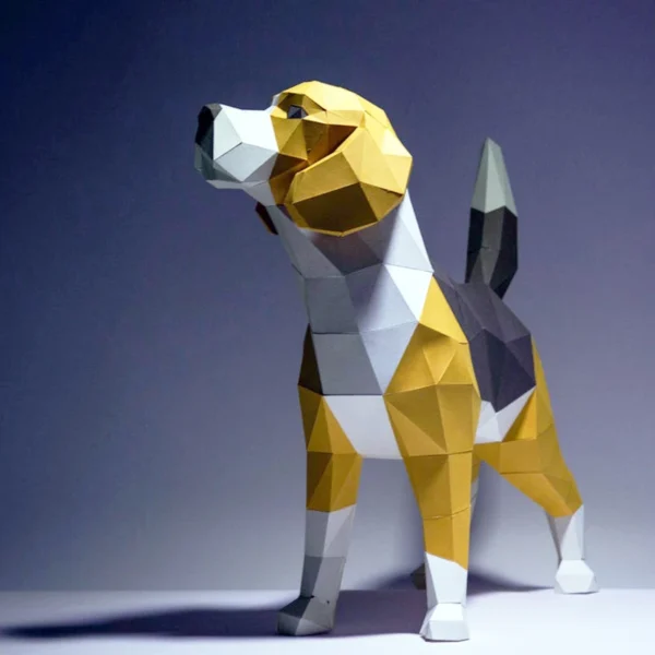 42cm Migru Rabbithound Beagle Dog 3D Paper Craft - Image 3