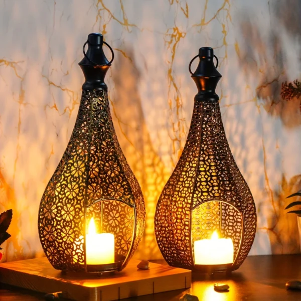 Metal Lantern Candle Holder Morocco - Image 2