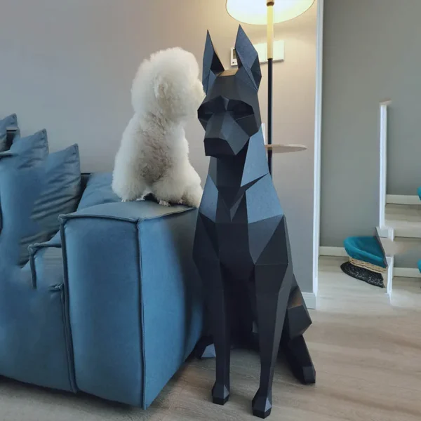 Doberman 3D Animal Sculpture Paper