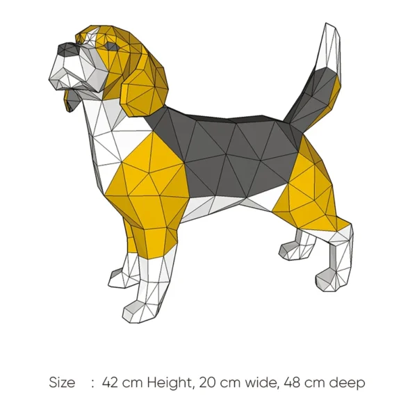 42cm Migru Rabbithound Beagle Dog 3D Paper Craft - Image 5