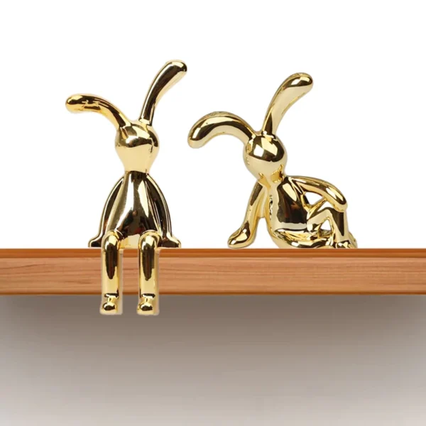 Eared Rabbit Figurine Miniatures (2PCS)